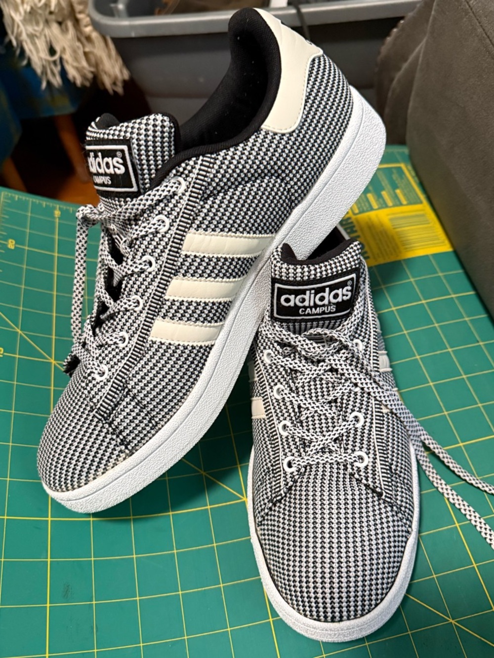 Size 11.5 - Adidas Campus Mesh F37667 From 2016 Black and White